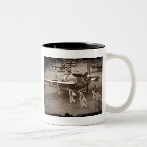 Fighter Pilots Training on P_47 Thunderbolts Two_Tone Coffee Mug