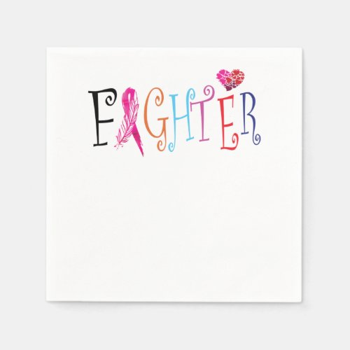 Fighter Pink Ribbon Breast Cancer Awareness Napkins