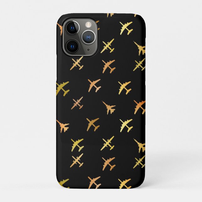 Fighter planes, on black Case-Mate iPhone case (Back)