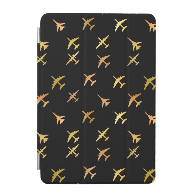 Fighter planes, on black iPad mini cover (Front)
