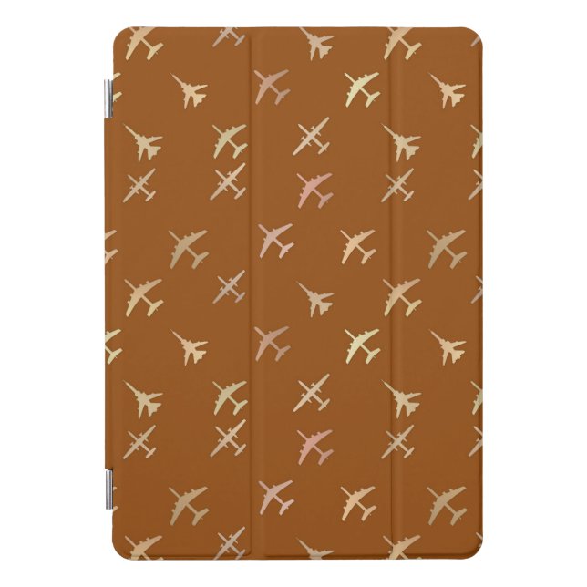 Fighter planes, on dark bronze iPad pro cover (Front)