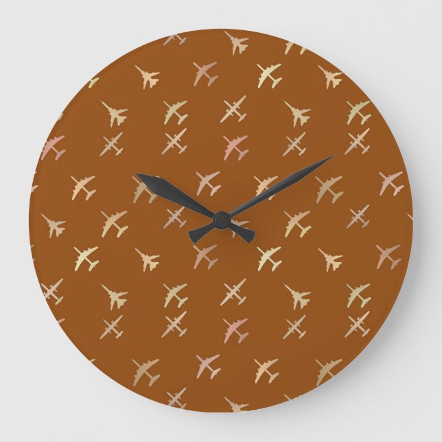 Fighter planes, on dark bronze large clock (Front)
