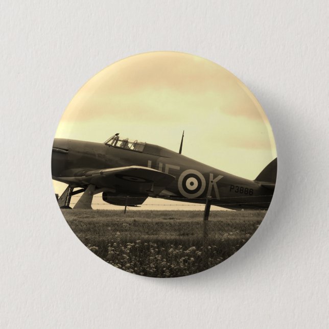 Fighter Scrambled For Take Off Pinback Button (Front)