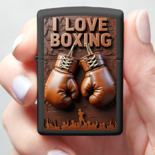 Fighter Silhouette Boxing Gloves Zippo Lighter