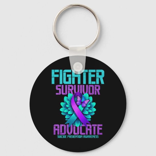 Fighter Survivor Advocate Premium  Keychain (Front)