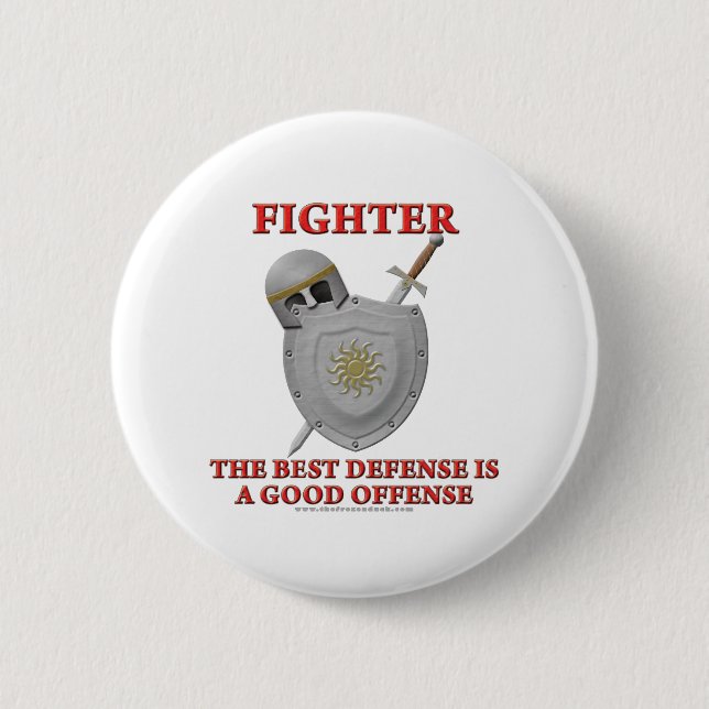 Fighter: The Best Defense Pinback Button (Front)