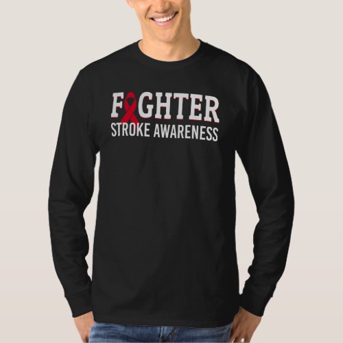Fighter Warrior Survivor Stroke Awareness Month Re T_Shirt
