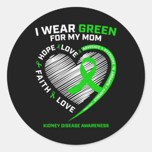 Fighter Women Men Gifts Mom Kidney Disease Awarene Classic Round Sticker
