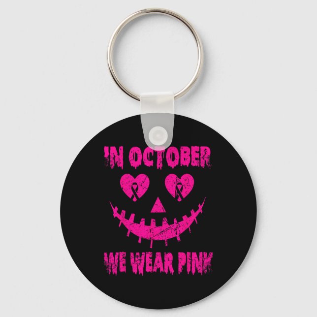 Fighters Emble Get Your Pink Jackolantern Tee  Keychain (Front)