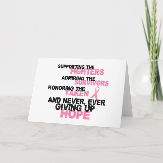 Fighters Survivors Taken 3 Breast Cancer Card (Front)