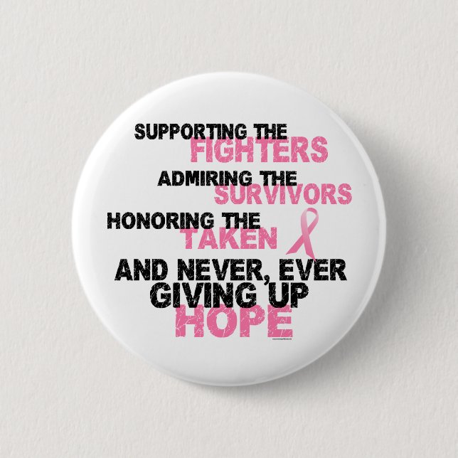 Fighters Survivors Taken 3 Breast Cancer Pinback Button (Front)