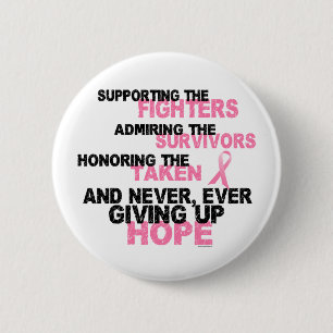 Fighters Survivors Taken 3 Breast Cancer Pinback Button