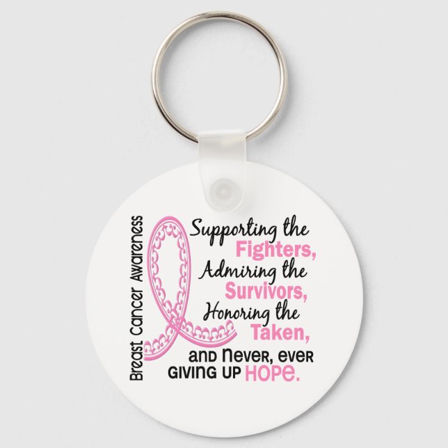 Fighters Survivors Taken 4 Breast Cancer Keychain (Front)