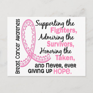 Fighters Survivors Taken 4 Breast Cancer Postcard