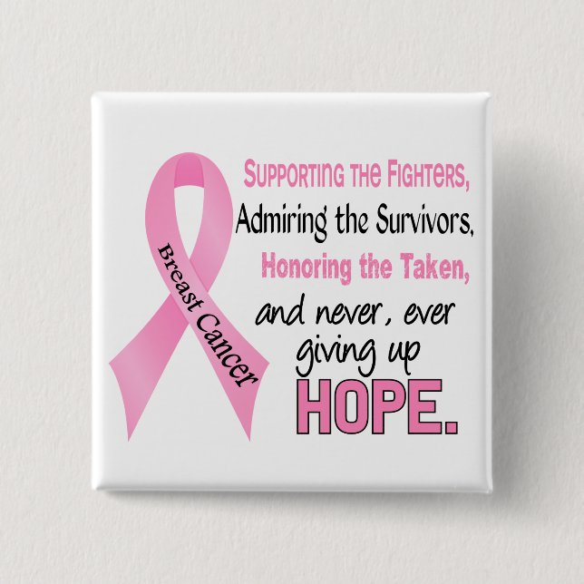 Fighters Survivors Taken Pink Ribbon Breast Cancer Button (Front)