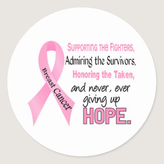Fighters Survivors Taken Pink Ribbon Breast Cancer Classic Round Sticker