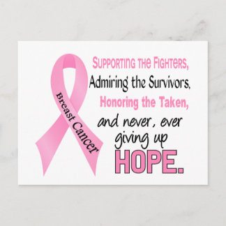 Fighters Survivors Taken Pink Ribbon Breast Cancer Postcard