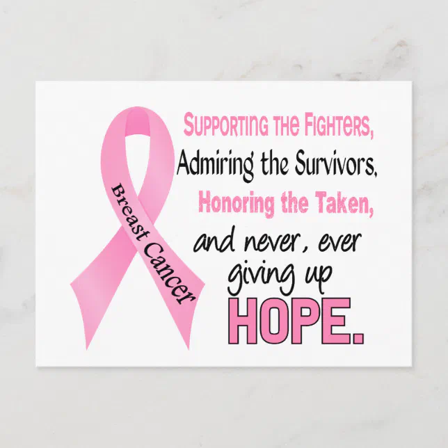 Fighters Survivors Taken Pink Ribbon Breast Cancer Postcard | Zazzle