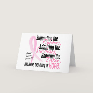 Fighters Survivors Taken Watercolor Pink Ribbon Card