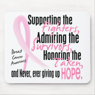 Fighters Survivors Taken Watercolor Pink Ribbon Mouse Pad