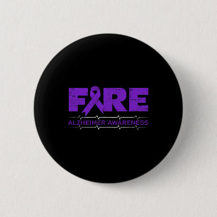 Fighters Wear Purple - Alzheimerheimer Awareness  Button