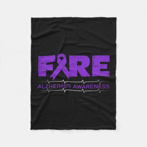 Fighters Wear Purple _ Alzheimerheimer Awareness  Fleece Blanket