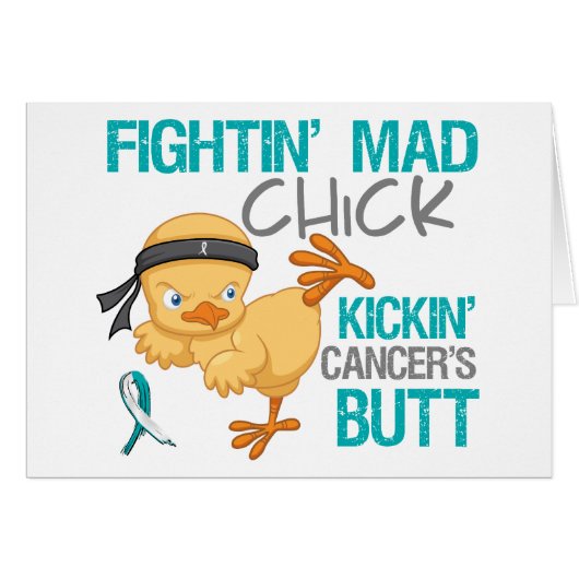 Fightin Chick Cervical Cancer Cards (Front Horizontal)