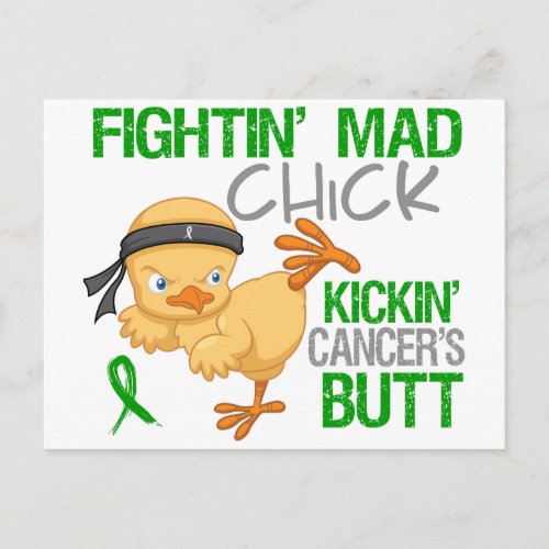 Fightin Chick Kidney Cancer Green Ribbon Postcard