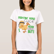 Fightin Chick Kidney Cancer Green Ribbon T-Shirt