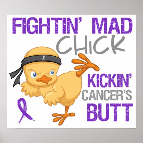 Fightin Chick Pancreatic Cancer Poster