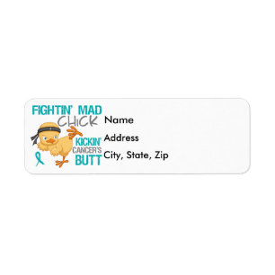 Fightin Chick Peritoneal Cancer Label