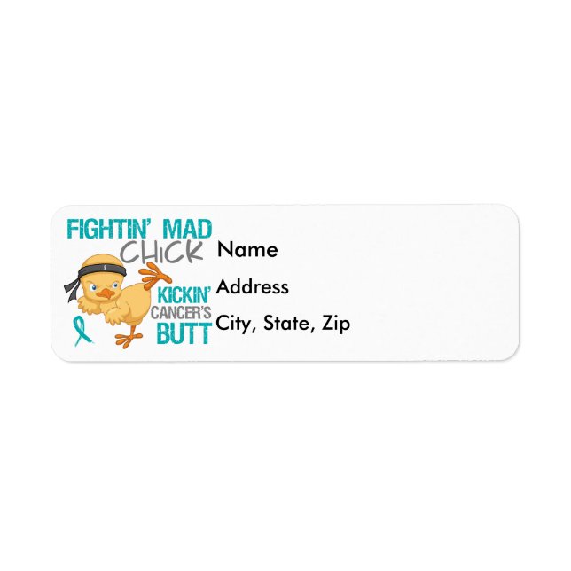 Fightin Chick Peritoneal Cancer Label (Front)