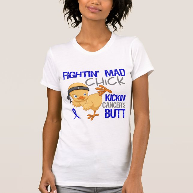 Fightin Chick Rectal Cancer T-Shirt (Front)