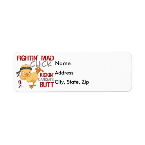 Fightin Chick Throat Cancer Label