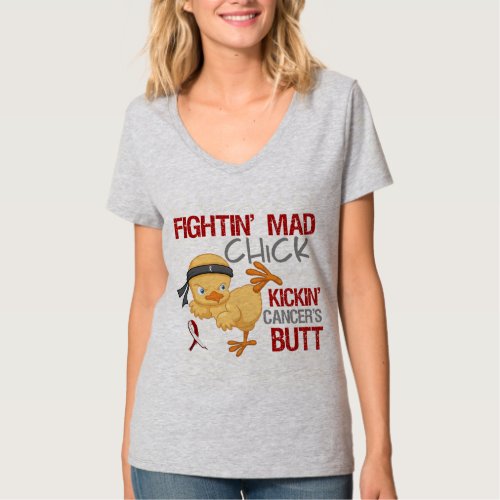 Fightin Chick Throat Cancer T_Shirt