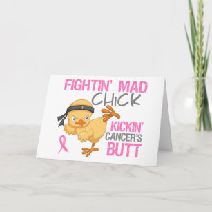 Fightin' Mad Chick Breast Cancer Card