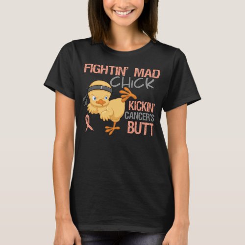 Fightin Mad Chick Endometrial Cancer T_Shirt