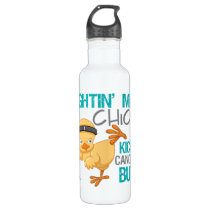 Fightin' Mad Chick Ovarian Cancer Water Bottle