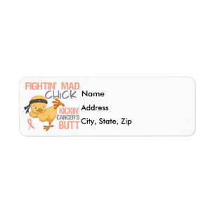 Fightin' Mad Chick Uterine Cancer Label