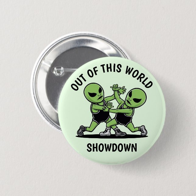 Fighting Aliens Button (Front & Back)