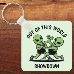 Fighting Aliens Keychain