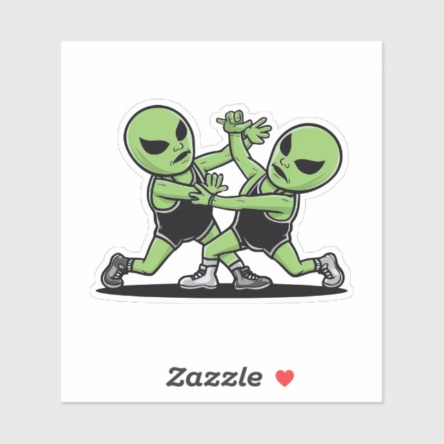 Fighting Aliens Sticker (Sheet)