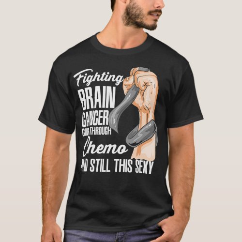 Fighting Brain Cancer Chemo Funny Brain Cancer Awa T_Shirt