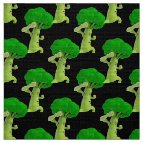 Fighting Broccoli Boxing Fabric