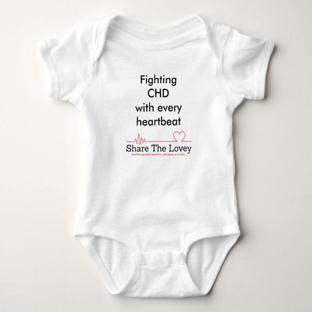 Fighting CHD infant Baby Bodysuit (Front)