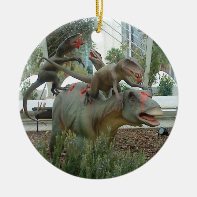 Fighting Dinosaur Ornament (Front)