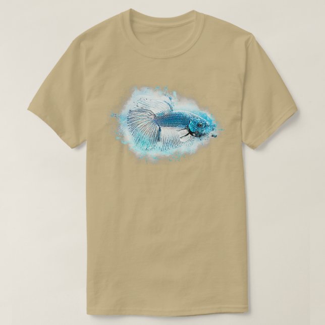 Fighting Fish Halfmoon Betta splendens 2 T-Shirt (Design Front)