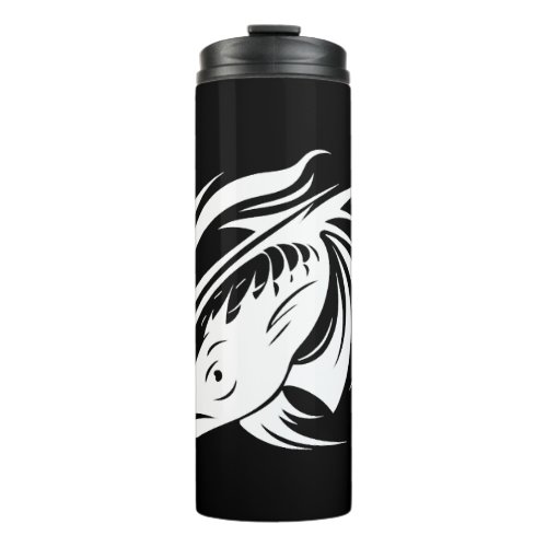 Fighting Fish Portrait Tattoo Thermal Tumbler