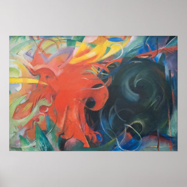 Fighting Forms (1914) by Franz Marc Poster (Front)