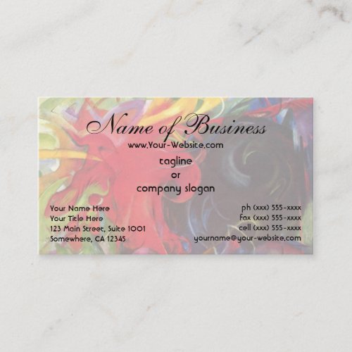 Fighting Forms by Franz Marc Kmpfende Formen Business Card